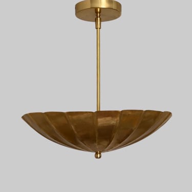 MCM Style Umbrela Shaped Ceiling Brass Chandelier Flush Mount 