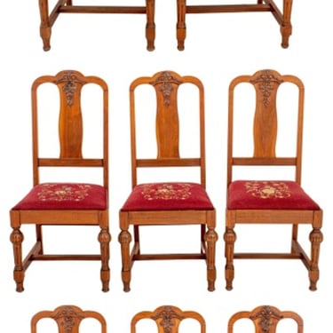 Colonial Revival Dining Chairs, Set of 8