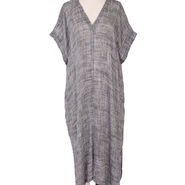 Black Crane Woven Midi Dress
