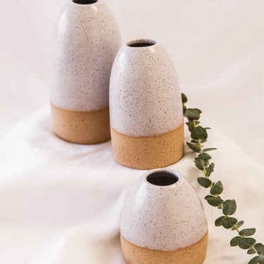 Slow Studio Gray Speck Bud Vase