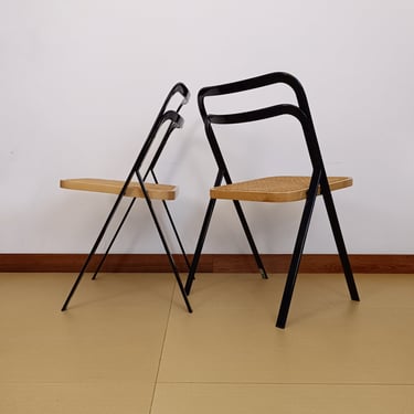 1 of 4 Foldable Dining chairs Cidue / design by Giorgio Cattelan / Italy / 70s 