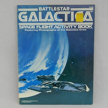 Battlestar Galactica Space Flight Activity Book (1978) by Tony Tallarico - Vintage 1970s Television Show Book 