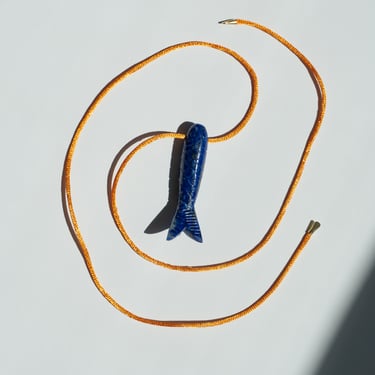 Lapis Fish Pendant Necklace