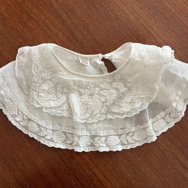 Vintage Girls White Lace Dress Collar 