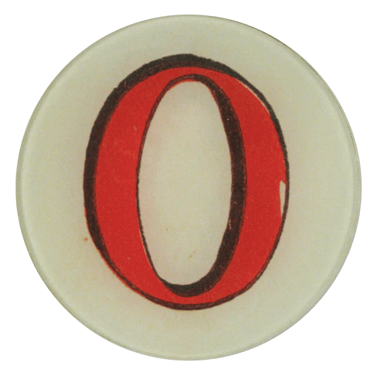 Red Letter O 5 1/4" Round