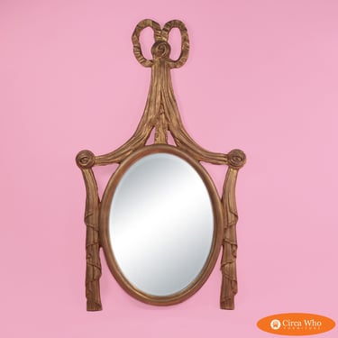 Faux Rope Small Gold Mirror