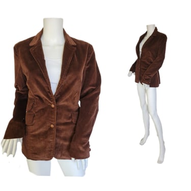 1970's Brown Cotton Corduroy 2 Button Blazer I Suit Coat I Jacket I Sz Med I Positions 