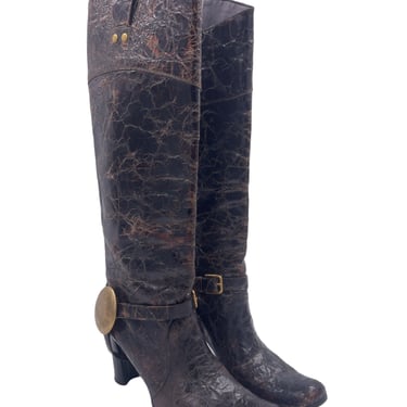 Dolce & Gabanna Wrinkled Leather Boot 