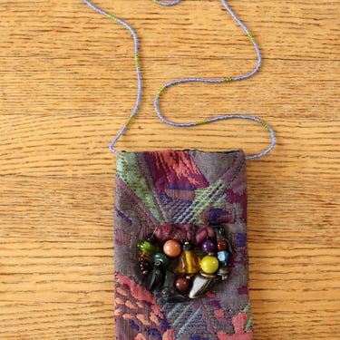 Beaded Woven Pouch Purse