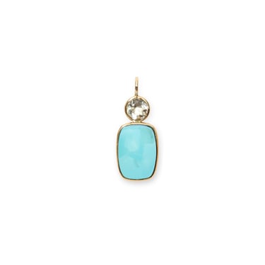 Rectangle Charm - Turquoise &amp; Green Amethyst — Charm + Chain Trunk Show