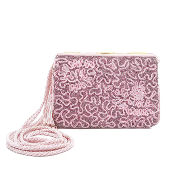 Judith Leiber Baby Pink Beaded Evening Bag