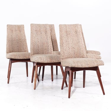 Adrian Pearsall for Craft Associates 1613-C Mid Century Walnut Dining Chairs - Set of 6 - mcm 