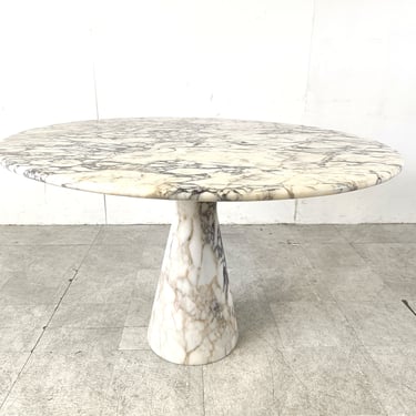 Vintage round marble dining table 1970s - italian stone dining table - vintage center table - marble table - vintage table 