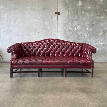 Vintage Oxblood Leather Chesterfield Sofa
