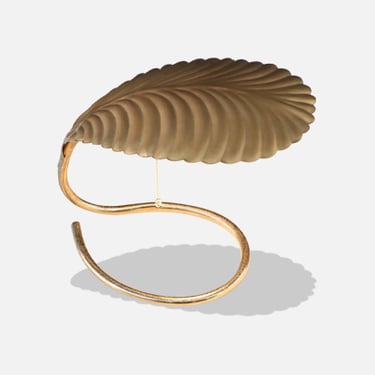 Post Modern Brass Leaf Shaped Desk Lamp