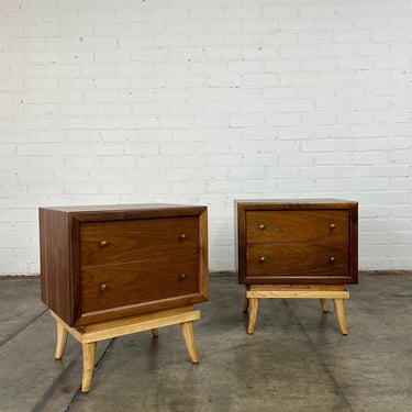 Two Toned Nightstands by American of Martinsville- Pair 