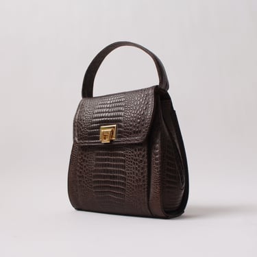 Vintage Embossed Structured Leather Bag