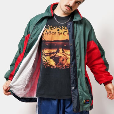 90's Vintage GITANO windbreaker retro neon green orange