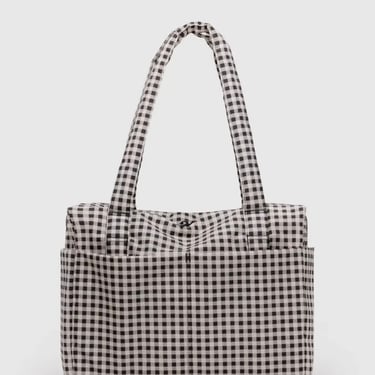 Small Cloud Carry On in Black and White Gingham
