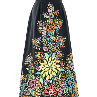 Raffia Embroidered Maxi Skirt