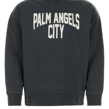 Palm Angels Man Graphite Cotton Oversize Sweatshirt