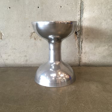 Cast Aluminum Hourglass Form Occasional Table