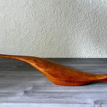 Vintage Emil Milan Style Wood Modernist Bird Carving Sculpture Hors d'oeuvre Server 