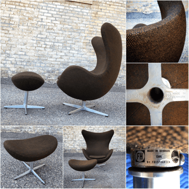 Arne Jacobsen Egg Chair + Ottoman 