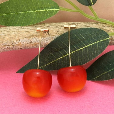 Cherry Resin Cherry Drop Earrings