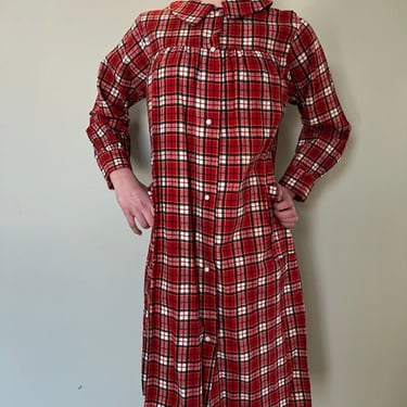 BNWT Deadstock 1980s Vintage Red Plaid Womens Nightgown | Lady Lindsay 