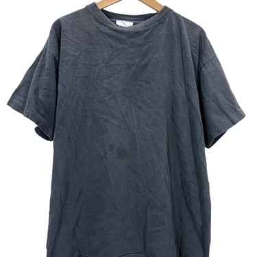 Vintage 90's Faded Blank Black Distressed Single Stitch T-Shirt XL