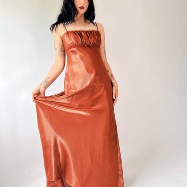 Y2K Iridescent Copper Gown