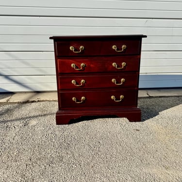 Vintage Georgian Black Mahogany Nightstand/4 Drawer Silver Chest 