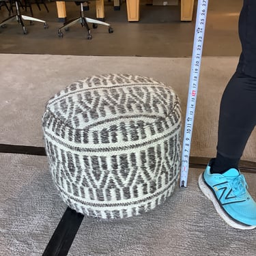 charcoal and ivory floor pouf