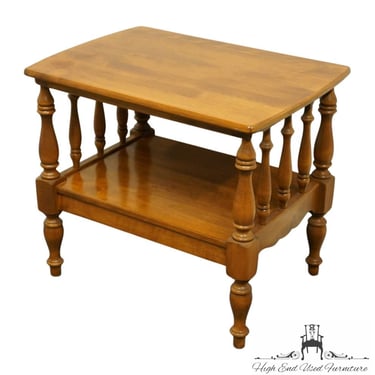 ETHAN ALLEN Heirloom Nutmeg Maple Colonial Early American 27" Tiered Accent End Table 10-8554 