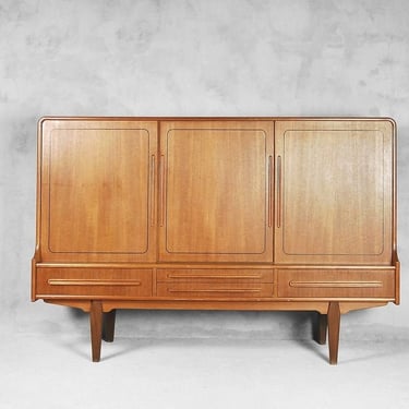 Vintage Danish Teak High Sideboard, 1950s 