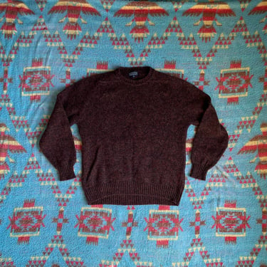 Vintage Lands End Shetland Wool Crewneck Sweater 