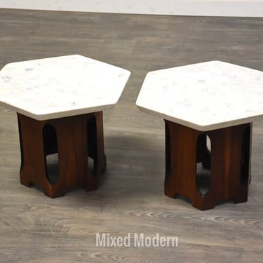 Harvey Probber Terrazzo End Tables - A Pair 