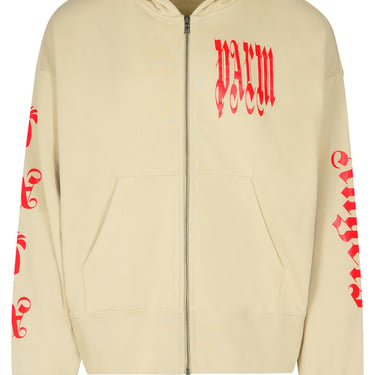 Palm Angels Beige Cotton Sweatshirt Man