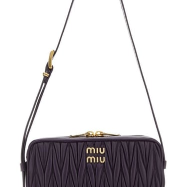 Miu Miu Woman Purple Nappa Leather Shoulder Bag