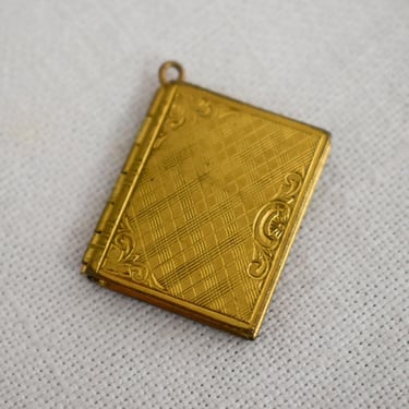 1940s/50s Brass Etched Book Locket 