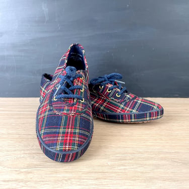 Grasshoppers velveteen plaid oxford skiff shoes -  Size 7S - Y2k vintage 