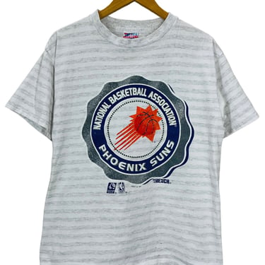 Vintage 1992 Phoenix Suns Big Logo Striped T-Shirt Fits M/L