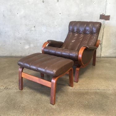 Vintage Ingmar Relling Orbit Lounge Chair With Ottoman