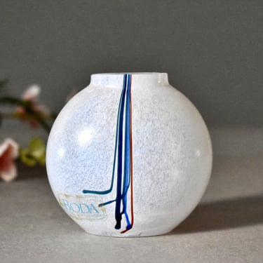 Glass Vase “ Rainbow “ Scandinavian Glass By Bertil Vallien Boda 