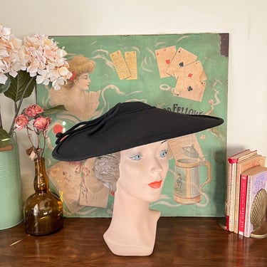 Vintage 1950s Hat | Pinwheel Cartwheel Cocktail Hat 