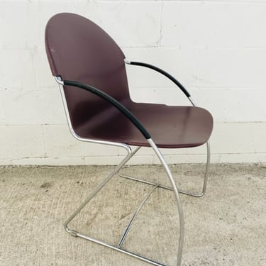 Deco Inspired Plum Chrome Chair