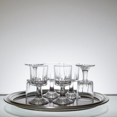 Vintage Fine Crystal Set of 6 Small Wine Crystal Glassware VTG, Holiday Party Anniversary Brunch Vintage Glassware 