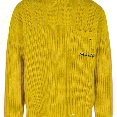Marni Mustard Virgin Wool Turtleneck Sweater Men