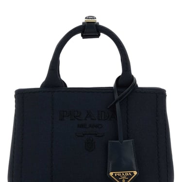 Prada Women Dark Blue Canvas Shopping Bag